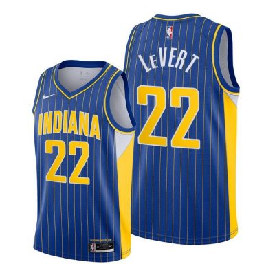 Men Indiana Pacers #22 Caris LeVert Blue City Edition Jersey 2021 Trade