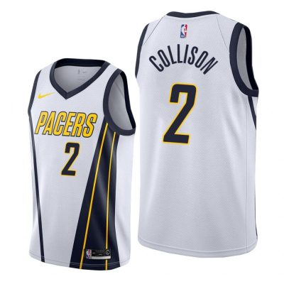 Men Indiana Pacers White-Navy Darren Collison #2 Earned Edition Jersey