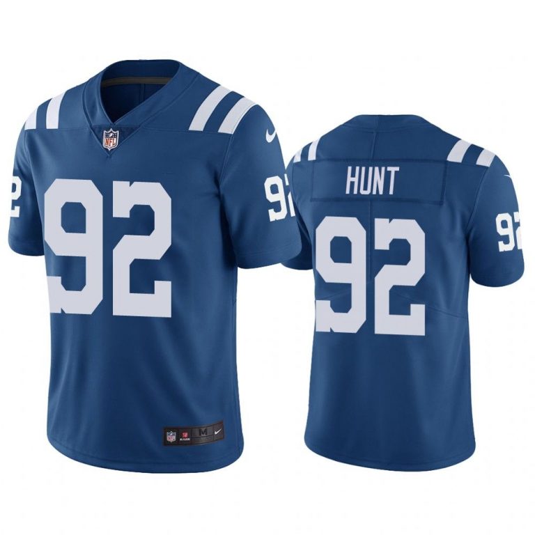 Men Indianapolis Colts Margus Hunt #92 Royal Color Rush Limited Jersey