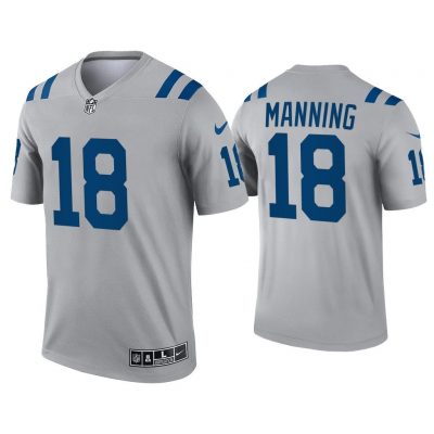 Men Indianapolis Colts Peyton Manning Gray Inverted Legend Jersey