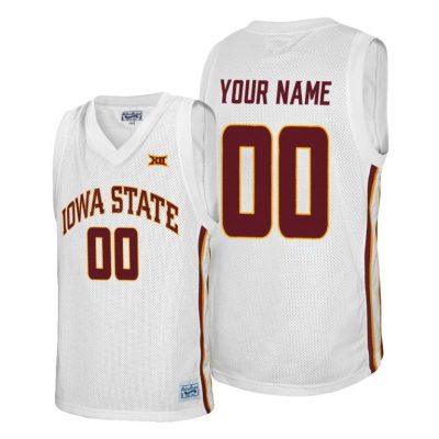 Men Iowa State Cyclones Custom #00 White Alumni College Basketball Jersey