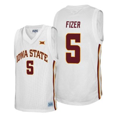 Men Iowa State Cyclones Marcus Fizer #5 White Alumni College Basketball Jersey