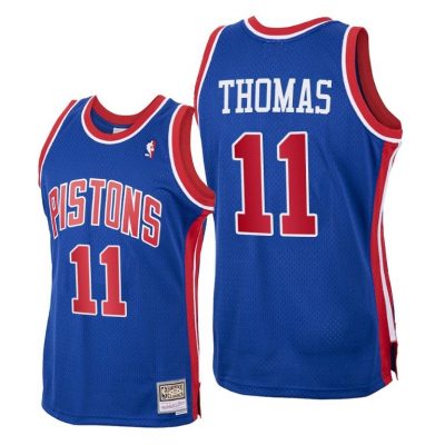 Men Isiah Thomas Detroit Pistons 1988-89 Hardwood Classics Royal Jersey