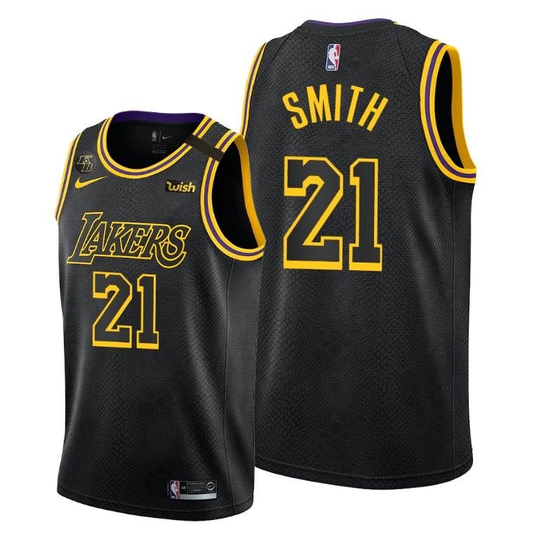 Men J. R. Smith #21 Lakers Black Mamba Inspired City Jersey 2020 Honors Kobe