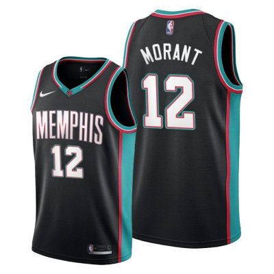 Men Ja Morant Memphis Grizzlies 20th Season Classic Black Jersey