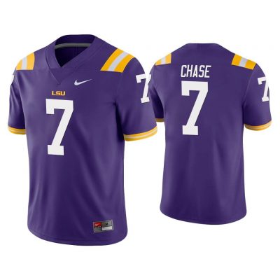 Men Ja'Marr Chase #7 LSU Tigers Purple Game College Football Jersey