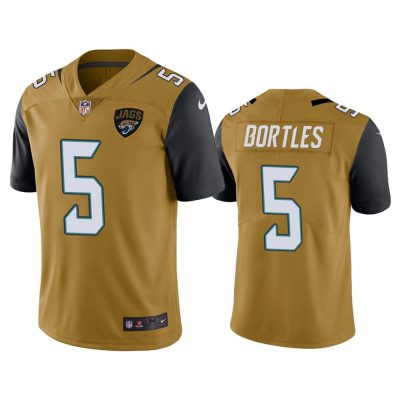 Men Jacksonville Jaguars Blake Bortles #5 Gold Color Rush Limited Jersey