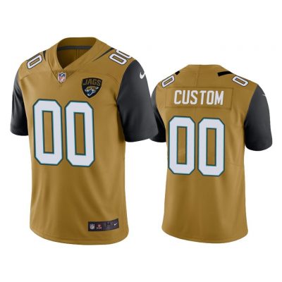 Men Jacksonville Jaguars Custom #00 Gold Color Rush Limited Jersey