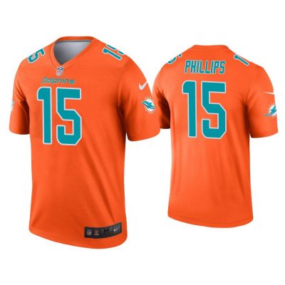 Men Jaelan Phillips Miami Dolphins Orange Inverted Legend Jersey