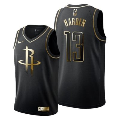 Men James Harden Houston Rockets #13 Black Golden Edition Jersey