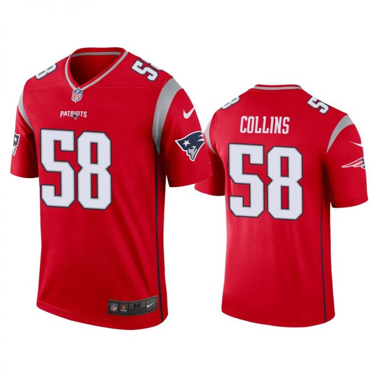 Men Jamie Collins New England Patriots Red Inverted Legend Jersey