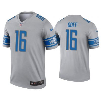 Men Jared Goff Detroit Lions Gray Inverted Legend Jersey