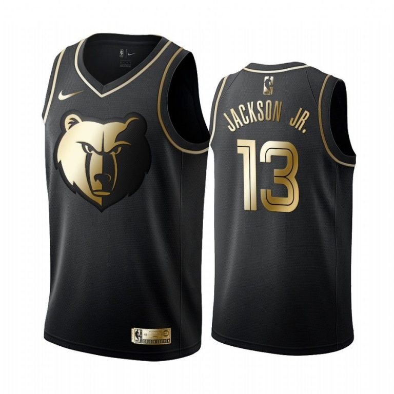 Men Jaren Jackson Jr. #13 Grizzlies Black Golden Edition Jersey