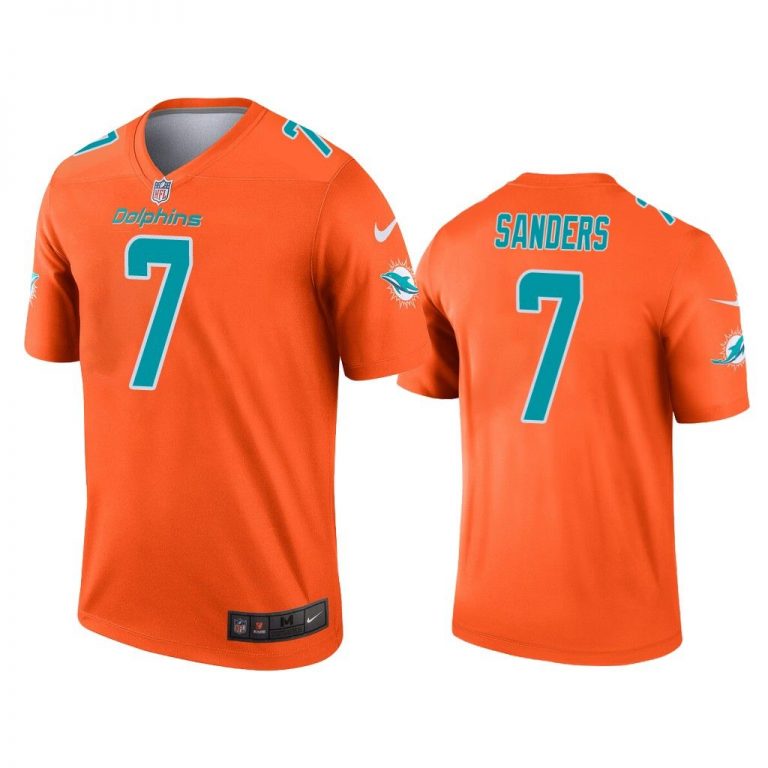 Men Jason Sanders Miami Dolphins Orange Inverted Legend Jersey