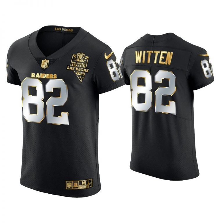 Men Jason Witten Las Vegas Raiders Black Golden Edition Elite Jersey