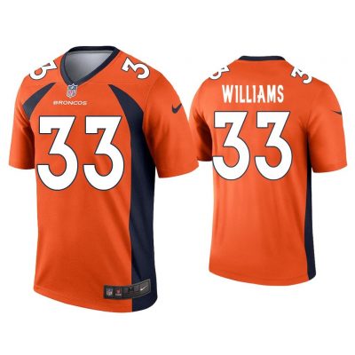 Men Javonte Williams Denver Broncos Orange Legend Jersey