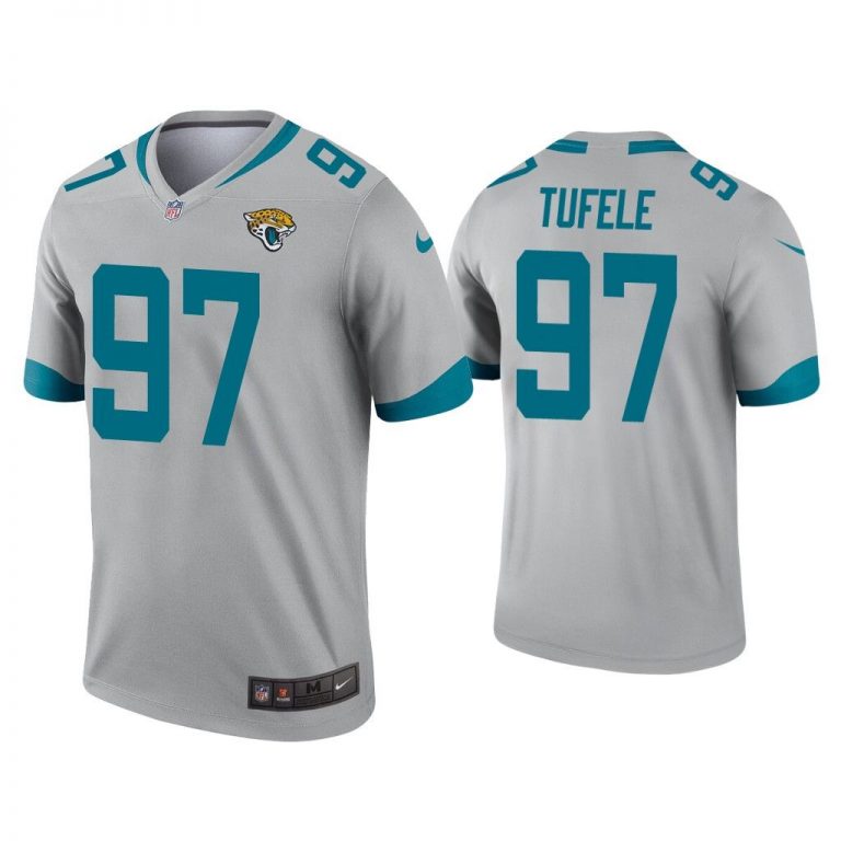 Men Jay Tufele Jacksonville Jaguars Silver Inverted Legend Jersey