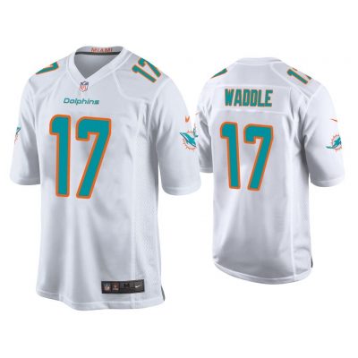 Men Jaylen Waddle Miami Dolphins White 2021 NFL Draft Game Jersey