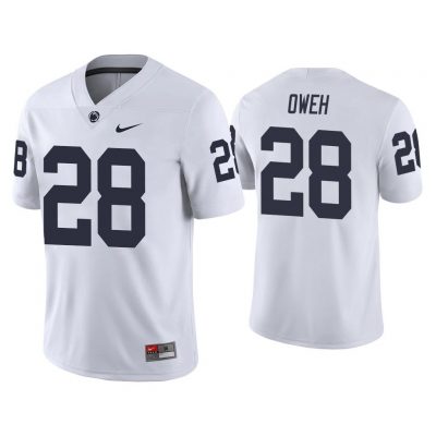 Men Jayson Oweh #28 Penn State Nittany Lions White Game College Football Jersey