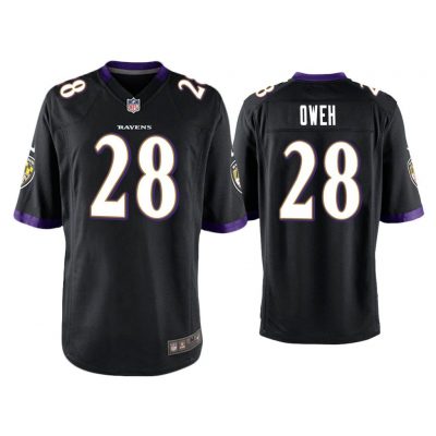 Men Jayson Oweh Baltimore Ravens Black 2021 NFL Draft Game Jersey