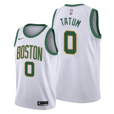 Men Jayson Tatum #0 Celtics White City Edition Jersey