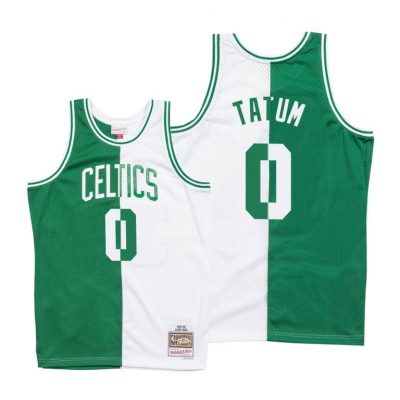 Men Jayson Tatum Boston Celtics #0 Green White Split Jersey