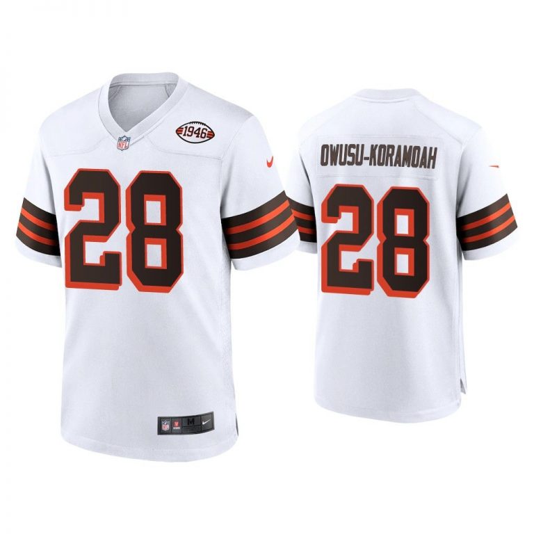 Men Jeremiah Owusu-Koramoah Cleveland Browns White 1946 Collection Alternate Game Jersey