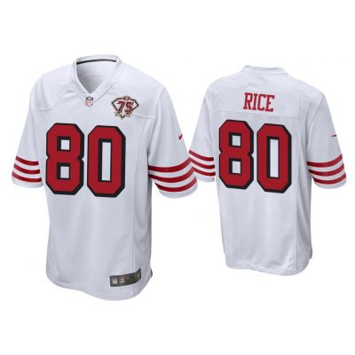 Men Jerry Rice San Francisco 49ers White 75th Anniversary Game Jersey