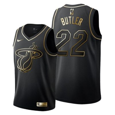 Men Jimmy Butler #22 Miami Heat Golden Edition Black Jersey