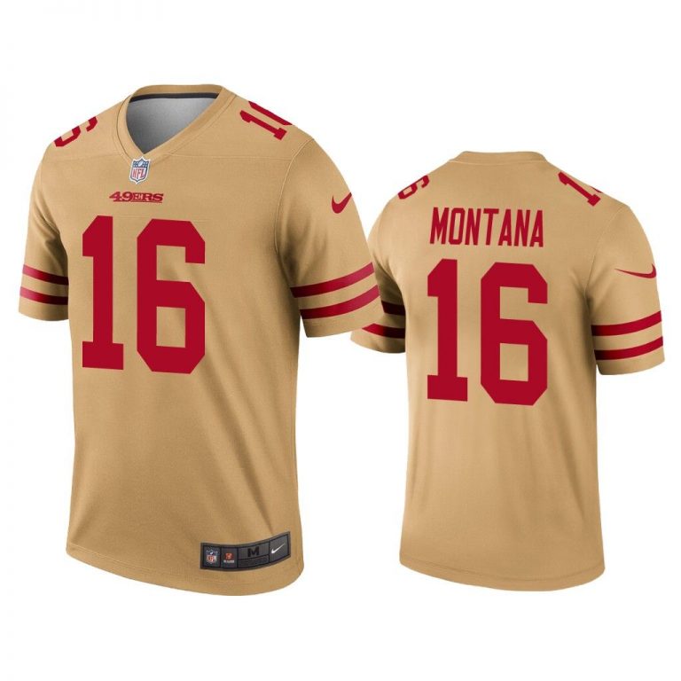 Men Joe Montana San Francisco 49ers Gold Inverted Legend Jersey