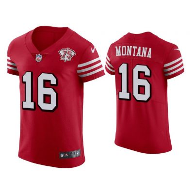 Men Joe Montana San Francisco 49ers Scarlet 75th Anniversary Jersey