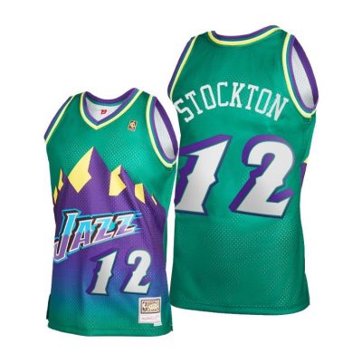 Men John Stockton Utah Jazz Green 2021 Reload 2.0 Jersey Throwback