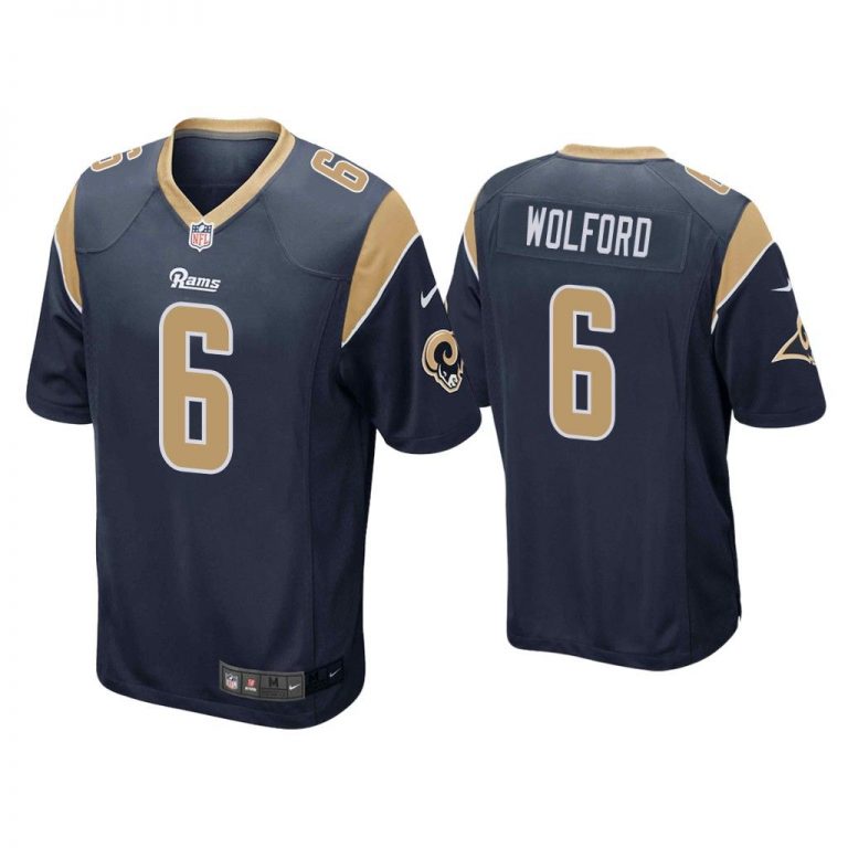 Men John Wolford Los Angeles Rams Navy Game Jersey