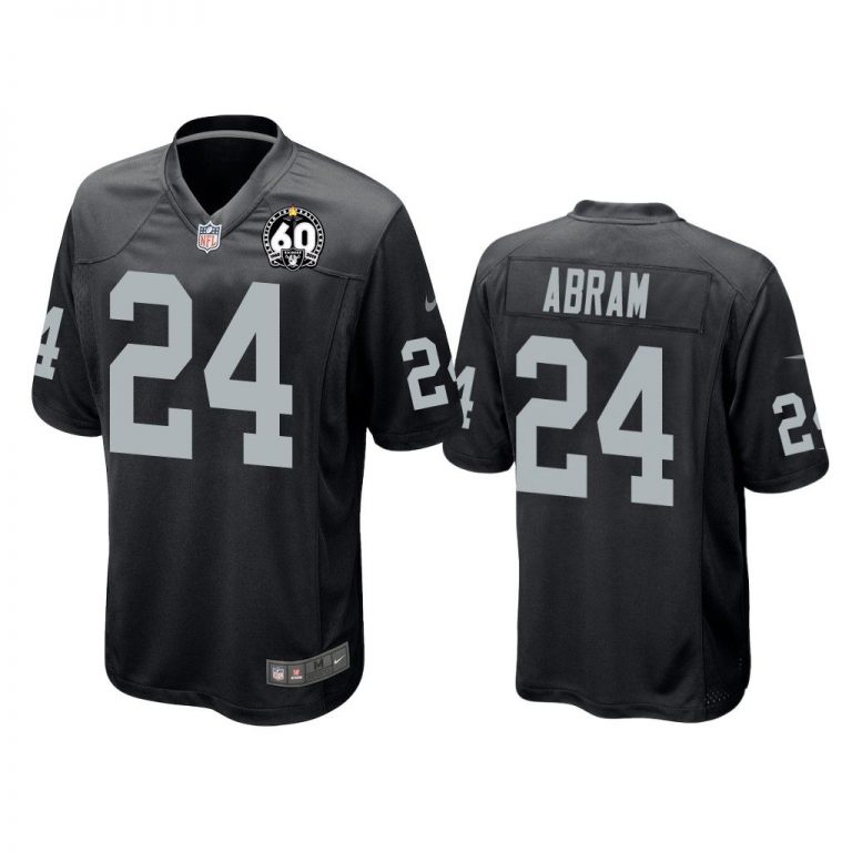 Men Johnathan Abram Oakland Raiders Black 60th Season Game Jersey