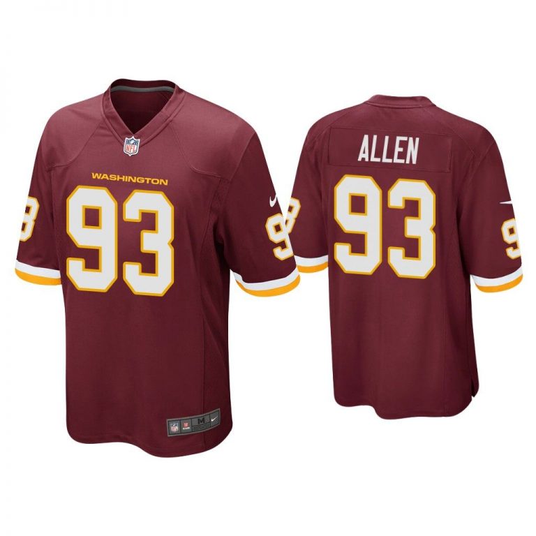 Men Jonathan Allen Washington Football Team Burgundy Game Jersey