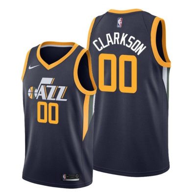 Men Jordan Clarkson Utah Jazz #00 Navy 2019-20 Icon Edition Jersey