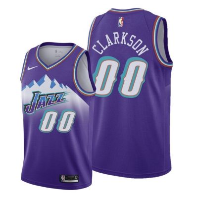 Men Jordan Clarkson Utah Jazz #00 Purple 2019-20 Classics Edition Jersey