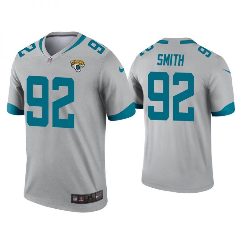 Men Jordan Smith Jacksonville Jaguars Silver Inverted Legend Jersey