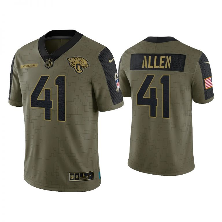 Men Josh Allen Jacksonville Jaguars Olive 2021 Salute To Service Limited Jersey