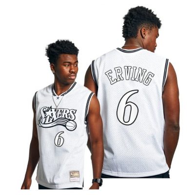 Men Julius Erving 76Ers #6 Hwc Mesh Breathable Jersey