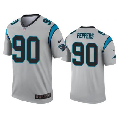 Men Julius Peppers Carolina Panthers Silver Inverted Legend Jersey