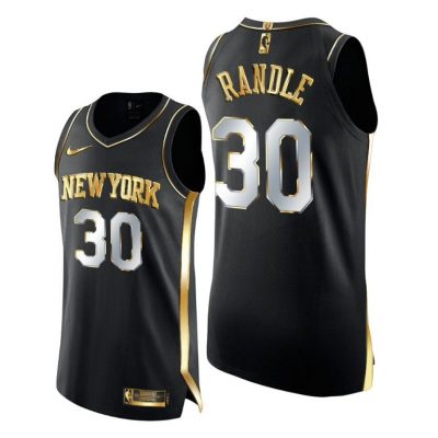 Men Julius Randle #30 New York Knicks Golden Black Jersey