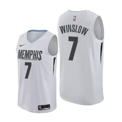 Men Justise Winslow Grizzlies MLK50 Honor King 2017 City Edition Jersey White