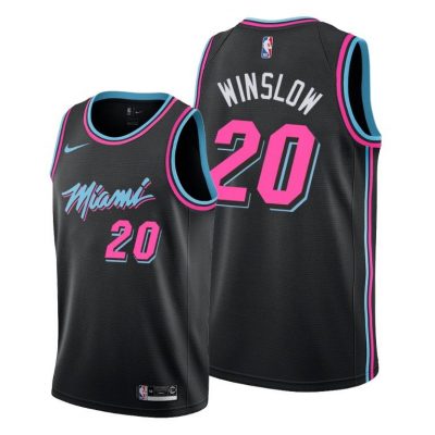 Men Justise Winslow Miami Heat #20 Black City Edition Jersey