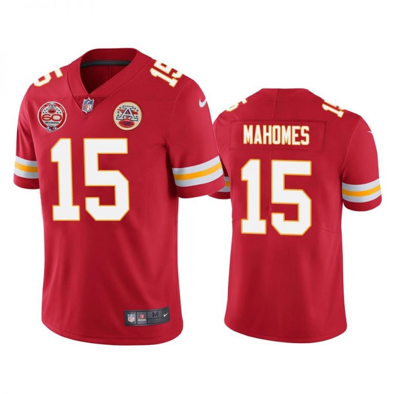 Men Kansas City Chiefs 60th Season Patrick Mahomes Red Limited Jersey