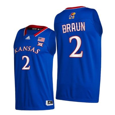 Men Kansas Jayhawks Christian Braun #2 Royal College Basketball 2020-21 Jersey