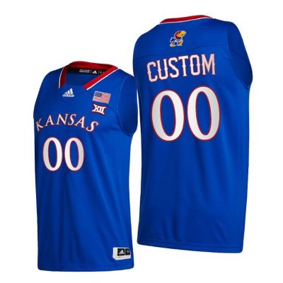 Men Kansas Jayhawks Custom #00 Royal College Basketball 2020-21 Jersey