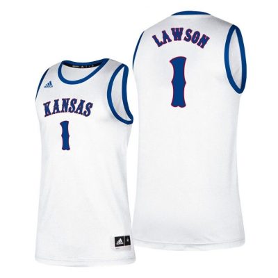 Men Kansas Jayhawks Dedric Lawson #1 White Classic College Basketball Jersey