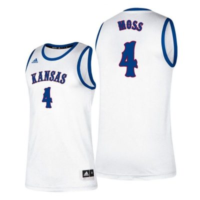 Men Kansas Jayhawks Isaiah Moss #4 White Classic College Basketball Jersey