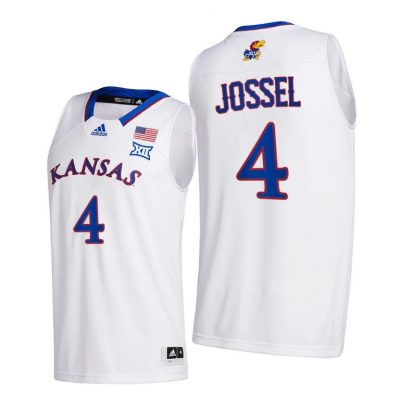 Men Kansas Jayhawks Latrell Jossel #4 White Home 2020-21 Jersey